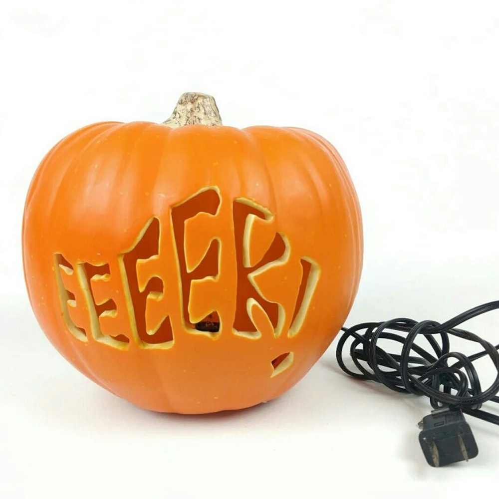 EEEEK Blow Mold Pumpkin Halloween Decoration